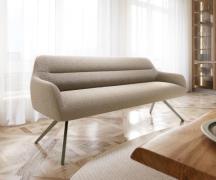DELIFE Eetkamerbank Taya-Flex 200 cm bouclé mud hoekig kruisframe afwe...