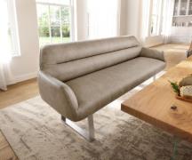DELIFE Eetkamerbank Taya-Flex 200 cm microvelours beige vintage gekant...