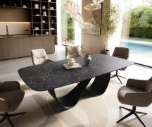 DELIFE Eettafel Edge Boot 240x120 cm Keramiek Laminam® Nero Greco Anth...