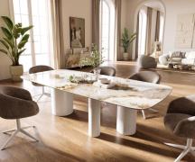 DELIFE Eettafel Edge Boot 260x120 cm Keramiek Minas Melange Wit-Beige ...