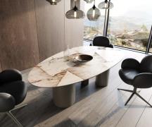 DELIFE Eettafel Edge Oval 220x120 keramiek  Iris FMG Patagonia Lappato...