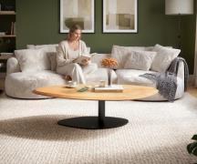 DELIFE Salontafel Edge Organisch 140x76 cm Eiken naturel Flow-Edge Vib...