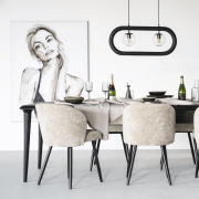 Eettafel Jiska 300x100 - zwart