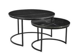 Jamie Marble Black | Salontafel set van twee