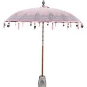 Bali parasol 180 cm roze half zilveren beschildering