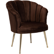 Luxe Velvet Schelp Fauteuil Mila Bruin