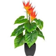 Kopu® Kunstplant Guzmania 58 cm met 3 oranje bloemen - Nepplant