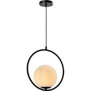 QUVIO Hanglamp glas rond zwart - QUV5122L-BLACK