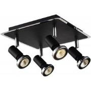 XZIBIT spot 4xGU10 5W LED incl. zwart/chroom