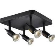 SONAR II zwart 4x 5W LED GU10 dimbaar incl.