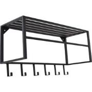 LOFT42 Kapstok Ary - Zwart – Metaal – 6 haken en Roede - 80x40x30