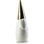 Decoratief beeld Kerstman  Goud – Wit – H19cm