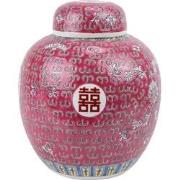 Fine Asianliving Chinese Gemberpot Rood Handgeschilderd Double