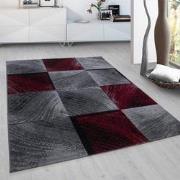 Plus Vloerkleed - Laagpolig Tapijt Woonkamer - Grijs / Rood- 240x340 C...