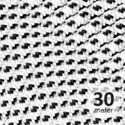 Strijkijzersnoer - Wit/Zwart - stof - bestel 30 meter - elektriciteits...