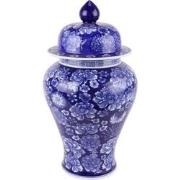 Fine Asianliving Chinese Gemberpot Porselein Navy Blauw Pioenen