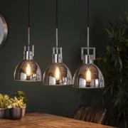 Hoyz - Hanglamp Industry Chromed Glass - 3 Lampen - Zilverkleurig