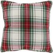 Unique Living - Kerst Tartan Kussen - 45x45cm - Wit