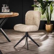 Hoyz Collection - Stoel Comfort Draaibaar. 2 Stuks - Boucle Zandkleur