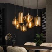 Hoyz Collection - Hanglamp 4+3 Stripe Glass Horizontal - Amberkleurig ...