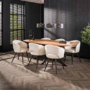 Hoyz Collection - Eetkamertafel Arhus Solid 215cm - Acaciahout - 6 per...