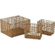 D- J-line - Set Van 3 Manden Rooster Waterhyacint Natuur - 39x33x23cm