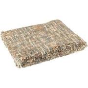 J-line - Plaid Tweed Acryl/katoen Blauw/beige - 180x130x1cm