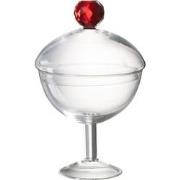 J-line - Voorraadpot Diamant Kristal Transparant/rood Glas Large - 14x...