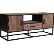 Livingfurn - TV Meubel Dakota 130 cm - Riverwood / Gecoat Staal