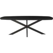 Livingfurn - Eetkamertafel Jesper Danish Oval Black 210cm - Mangohout ...