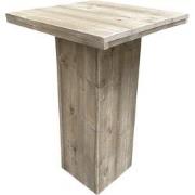 Wood4you - Bartafel - Steigerhout met kolompoot 108 x108 cm