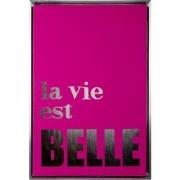 Present Time - Wall Art La Vie Est Belle Medium - Dark pink & silver