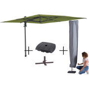 MEGA COMBI DEAL! Madison Parasol Saint-Tropez sage + voet + hoes