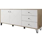 Meubella Dressoir Barlo - Wit - Eiken - 183 cm