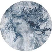 Rond Modern Abstract Tapijt EMMA - Blauw/Grijs - Ø 160 cm