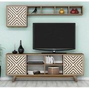 TV Meubel Set Inci Walnoot Wit Melamine 160x56,2x35 cm