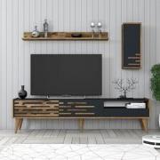 TV Meubel Set Valensiya Walnoot Antraciet Melamine 180x35x45 cm