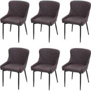 Cosmo Casa Set Van 6 Eetkamerstoelen - Keukenstoel - Relaxstoel - Vint...