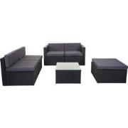 Cosmo Casa Poly Rattan Set - Tuin/Lounge - Set - Sofa - Antraciet - Be...