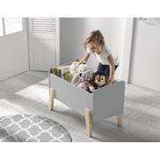 LUCEVI - Kiddy Speelkoffer - Speelgoedkist - Hout - Grijs - 80x39x48cm