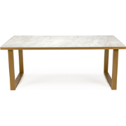 Stalux Eettafel 'Joop' 200 x 100cm, kleur goud / wit marmer