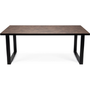 Stalux Eettafel 'Joop' 180 x 100cm, kleur zwart / lederlook bruin