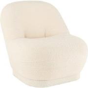 J-line - Zetel Teddy Bouclé Wit - 78x88x72cm