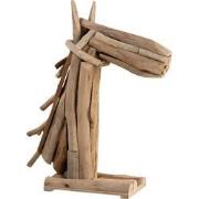 J-line - Paardenkop Stukken Hout Naturel - 24.75x10.5x28.75cm