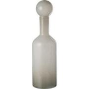 J-line - Vaas Fles+stop Effen Glas Wit Small - 15.5x15.5x46cm