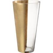 J-line - Vaas Moa Glas Transparant/goud - 19x19x35cm