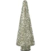 J-line - Kerstboom Glitter Glas Zilver Small - 12x12x32cm