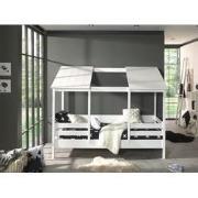 LUCEVI - Housebed 09 Huisbed + Lattenbodem - Wit - 90x200 cm