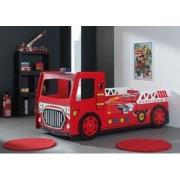 LUCEVI - Carbeds Fire Truck bed + Matras - Rood - 90x200 cm