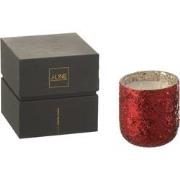 J-line - Geurkaars Luxuria Rood Small- 40h - 9x9x10cm